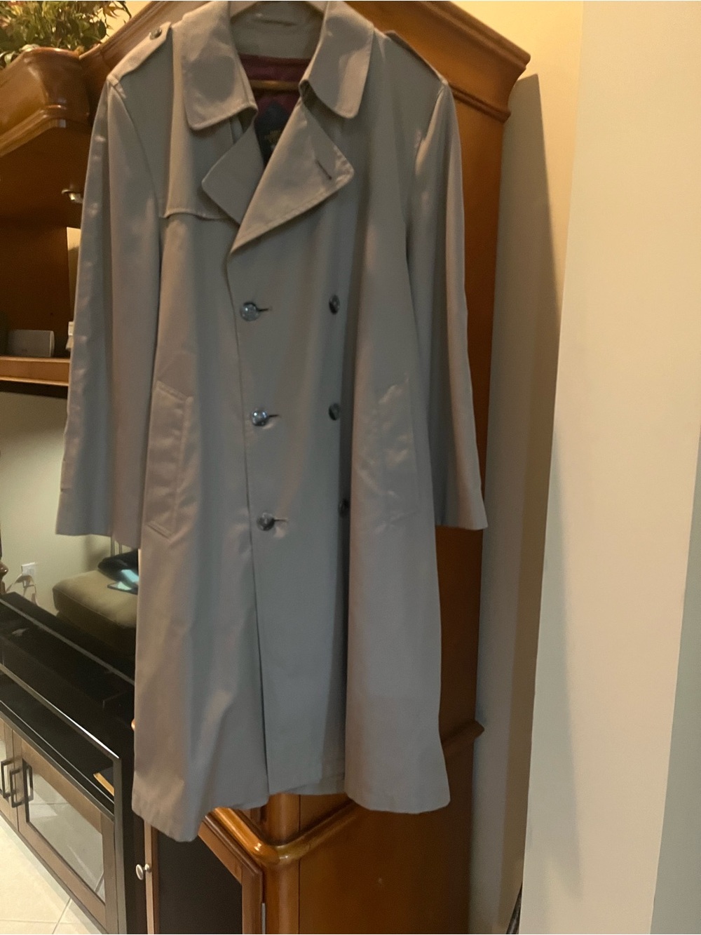 Classic Men's Taupe Double-Breasted Trench Coat
